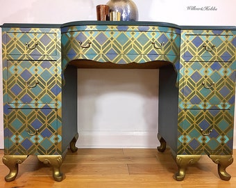 Vintage Desk, Artdeco Style, Painted and Designed - Made to Order
