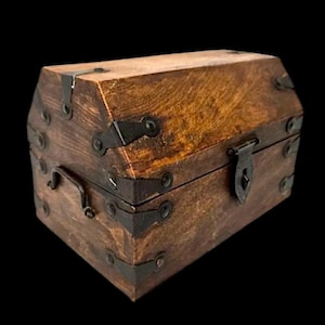 Antique Wooden and Iron Chest - 1950s