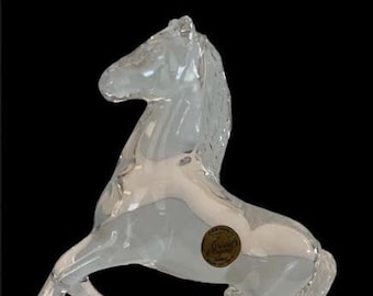 Clear LEAD CRYSTAL HORSE Figurine 6in. by Cristal D’Arques Cheval , J.G. Durand France