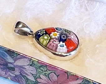 Foiled Millefiori Art Glass Cabochons Pendants 1 Lb Pound Lot Foiled Millefiori Art Glass Cabochons Pendants 1 Lb Pound Lot