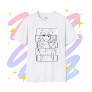 Anime Girl Unisex Shirt, Minimalist Manga Panel Design, Kawaii Aesthetic Line Art Sweater, Japanese Otaku Fashion Gift Convention