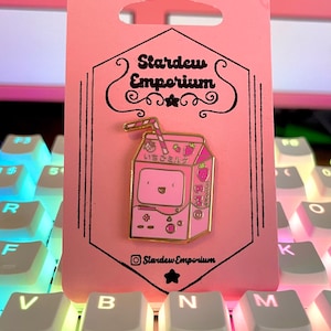 Cute Strawberry Milk Carton BMO Adventure Time Hard Enamel Pin