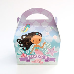 Mermaid Personalised Children’s Party Box Gift Bag Favour
