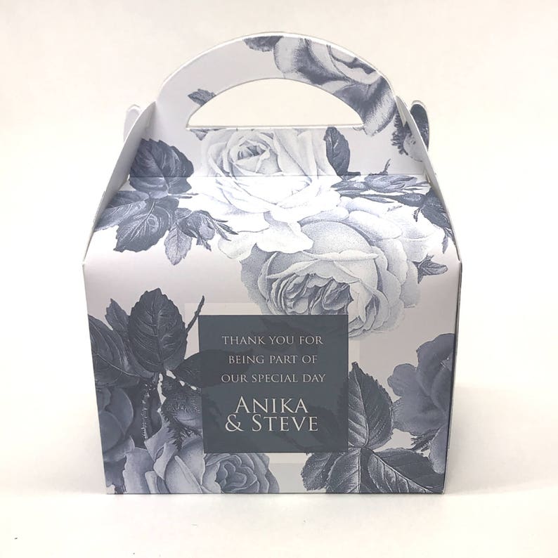 Personalised Vintage Rose Floral Wedding Favour Boxes Hen Party Bridal Shower Gift Box