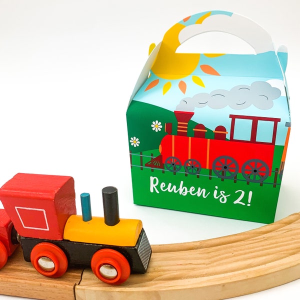 Transport de trains Boîte de fête personnalisée pour enfants Sac cadeau Faveur