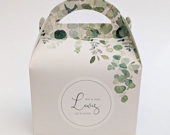 Personalised Foliage Eucalyptus Wedding Favour Boxes Hen Party Bridal Shower Gift Box