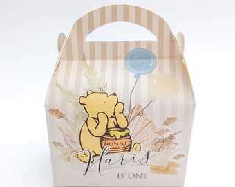 Winnie the Pooh classic floral Personalised Children’s Party Box Gift Bag Favour