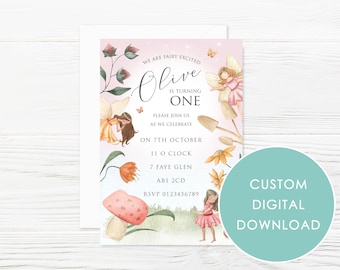 DIGITAL DOWNLOAD Personalised Fairies Woodland Invitation