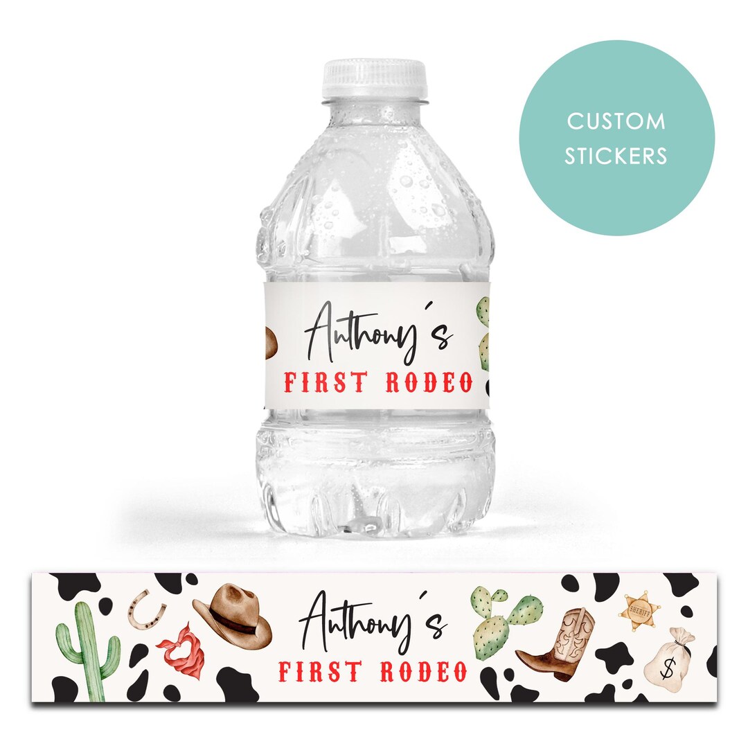 Packaging Stickers Rodeo Personalised Rodeo Birthday Party Drink Labels – Cowboy Water Bottle ...