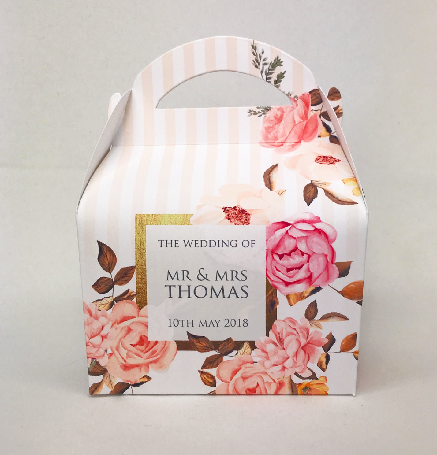 Personalised Rose and Gold Floral Wedding Favour Boxes Hen - Etsy