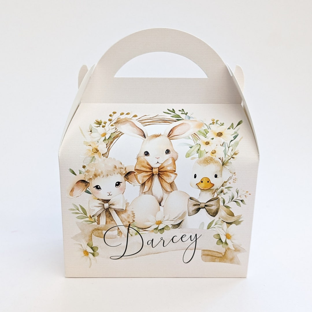 Personalised Easter Treat Boxes Gift Bags - Etsy