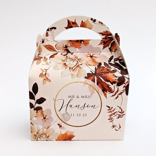 Personalised Fall Autumn Foliage Wedding Favour Boxes Hen Party Bridal Shower Gift Box