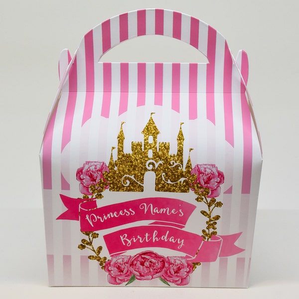 Princess Glitter Personalised Children’s Party Box Gift Bag Favour