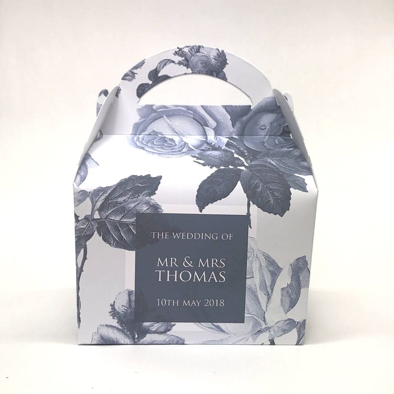 Personalised Vintage Rose Floral Wedding Favour Boxes Hen Party Bridal Shower Gift Box