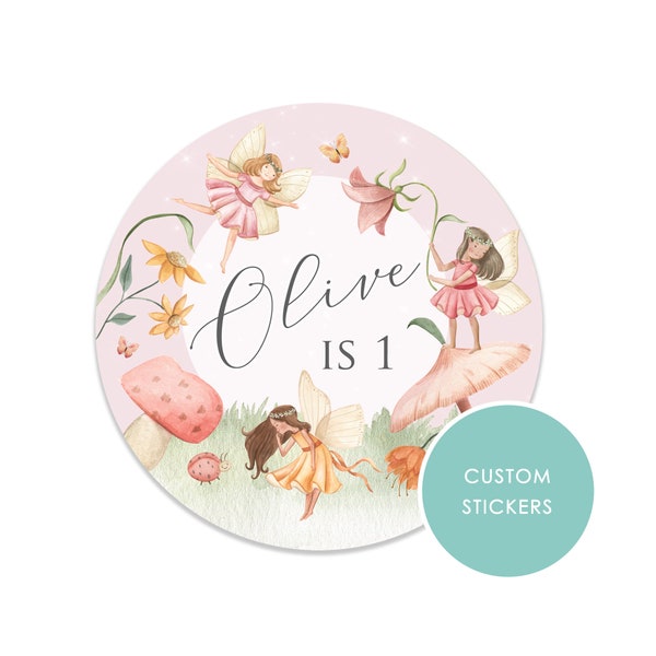 PERSONALISED STICKERS Multiple sizes Fairies Boho Personalised Sweet Cone Gift label