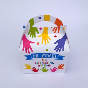 High five Personalised Children’s Party Box Gift Bag Favour