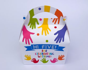 High five Personalised Children’s Party Box Gift Bag Favour