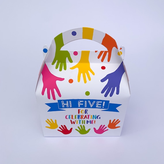 High Five Personalised Childrens Party Box Gift Bag Favour Etsy