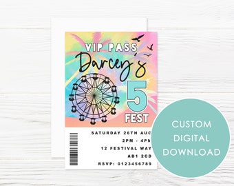 DIGITAL DOWNLOAD Personalised Festival Party Invitation