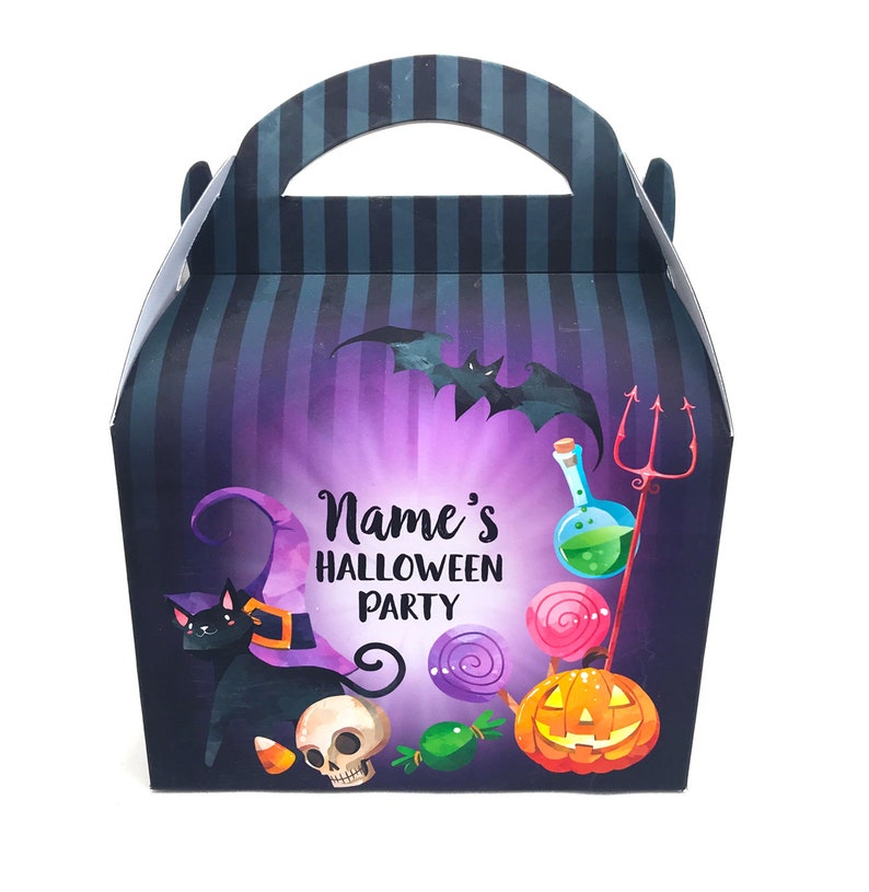 Spooky Halloween Personalised Children\u2019s Party Box Gift Bag Favour