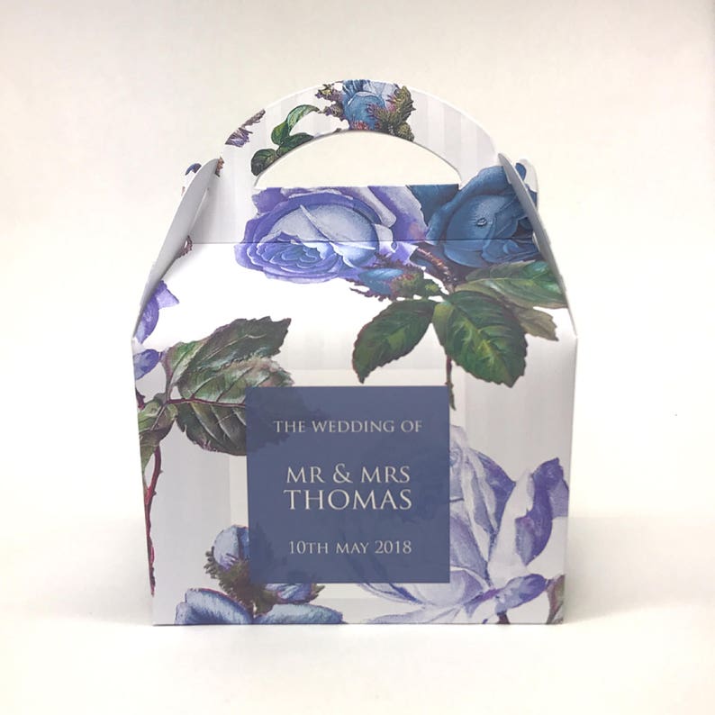Personalised Vintage Rose Floral Wedding Favour Boxes Hen Party Bridal Shower Gift Box