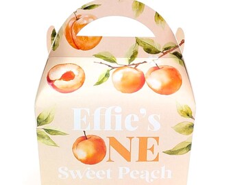 Spersonalizowane torebki na pierwsze urodziny One Sweet Peach, pudełka na smakołyki Peachey