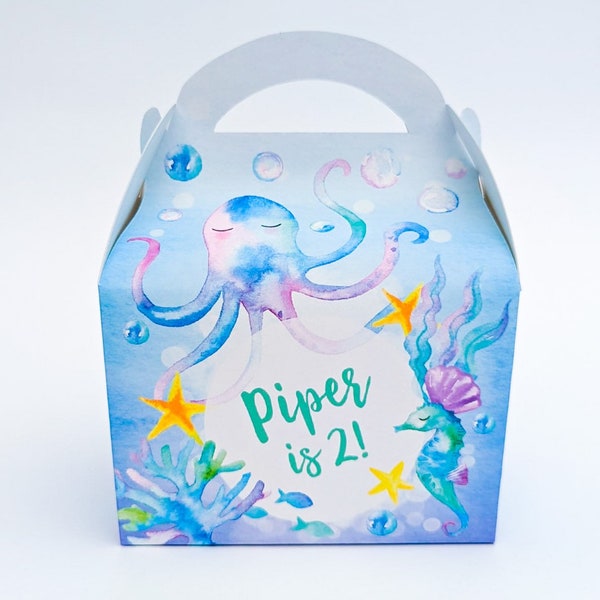 Under the Sea Seaside Ocean Underwater Personalised Children’s Party Box Gift Bag Favour