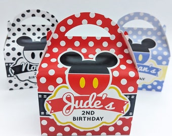 Mickey Mouse Personalised Children’s Party Box Gift Bag Favour