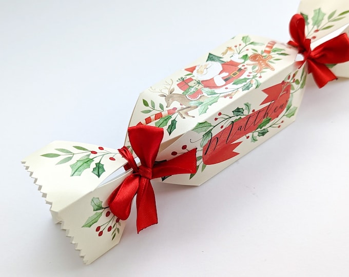 Personalised Christmas Cracker Classic Santa Wonderland Treat Box Etsy UK