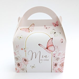 BUTTERFLY Personalised Children’s Party Box Gift Bag Favour