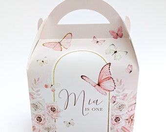 BUTTERFLY Personalised Children’s Party Box Gift Bag Favour