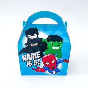 Superhero Personalised Children’s Party Box Gift Bag Favour