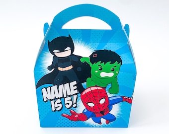 Superhero Personalised Children’s Party Box Gift Bag Favour