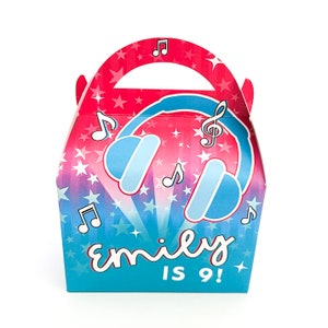 DISCO Music Dance Personalised Children’s Birthday Party Box Gift Bag Favour