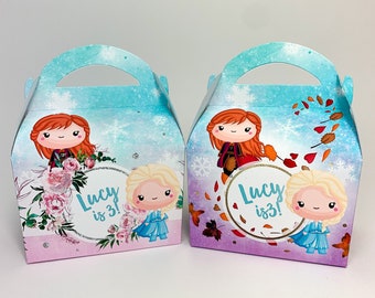Disney Frozen Inspired Personalised Children’s Party Box Gift Bag Favour