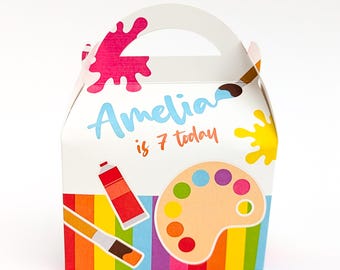 ARTY PARTY Paint and crafts Personalised Children’s Box Gift Bag Favour