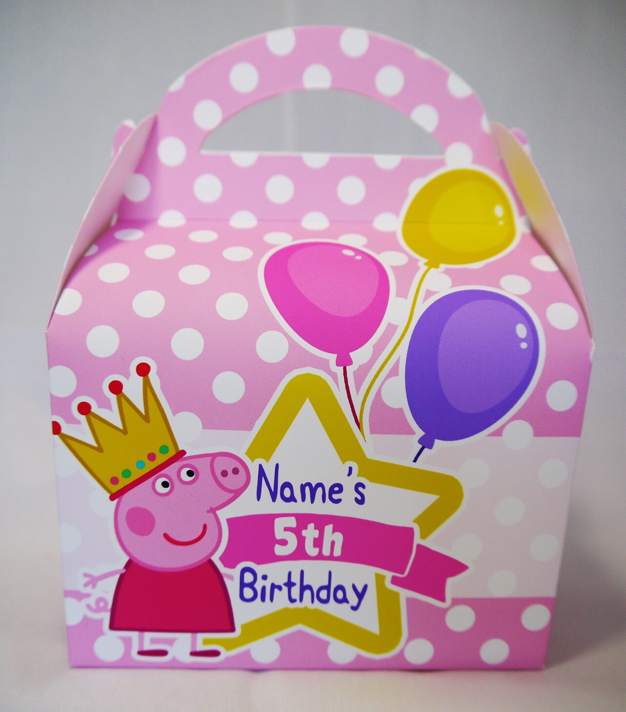 Peppa Pig Personalised Childrens Party Box Gift Bag Favour Etsy