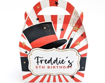 Cajas de fiesta mágicas personalizadas, bolsas de golosinas para niños con espectáculos de magia