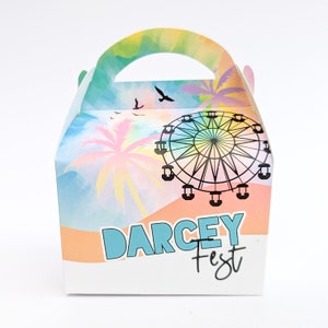 FESTIVAL Aquarell personalisierte Kinder Party Box Geschenk Tasche Favor