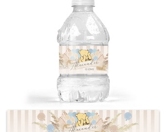 DRINK LABEL STICKERS Personalised Winnie the Pooh Boho  labels