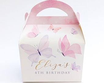 Butterfly Personalised Children’s Party Box Gift Bag Favour