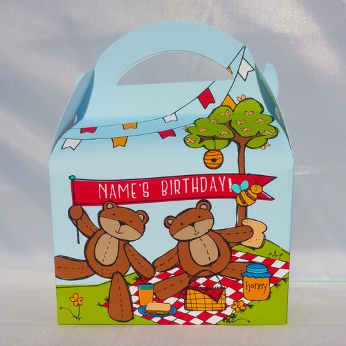 Teddy Bears' Picnic Personalised Childrens Party Box Gift Etsy