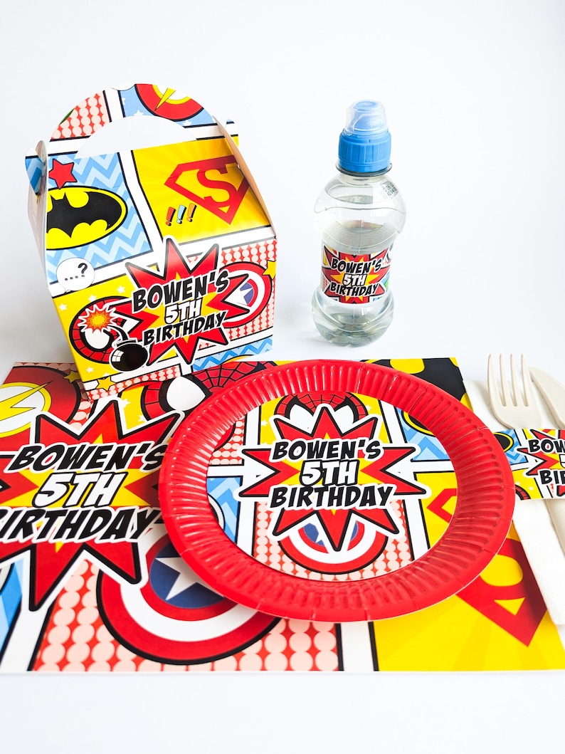 personalised superhero party stuff