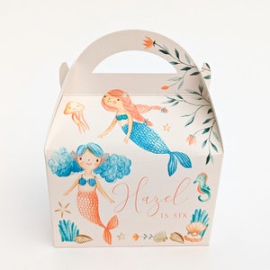 MERMAID Boho Personalised Children’s Birthday Party Box Gift Bag Favour