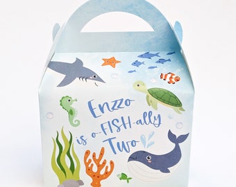 Sacs de fête d'anniversaire pour enfants personnalisés Under the Sea, boîtes à pignon sur le thème de l'océan
