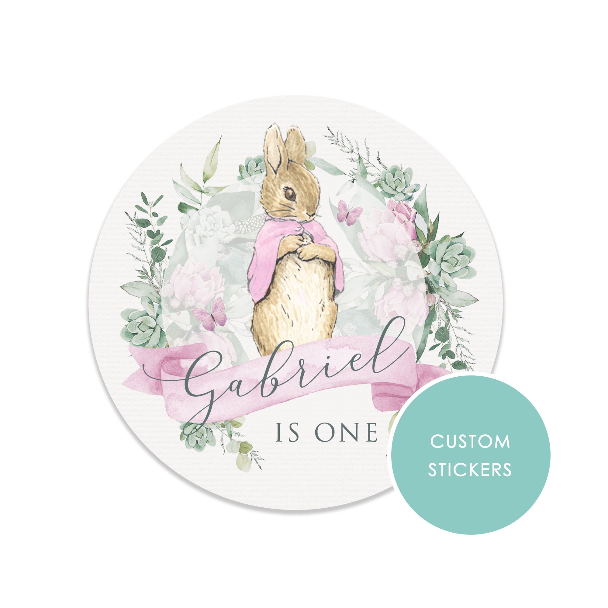 Personalised Peter Rabbit Sweet Cone Stickers – Beatrix Potter Birthday ...