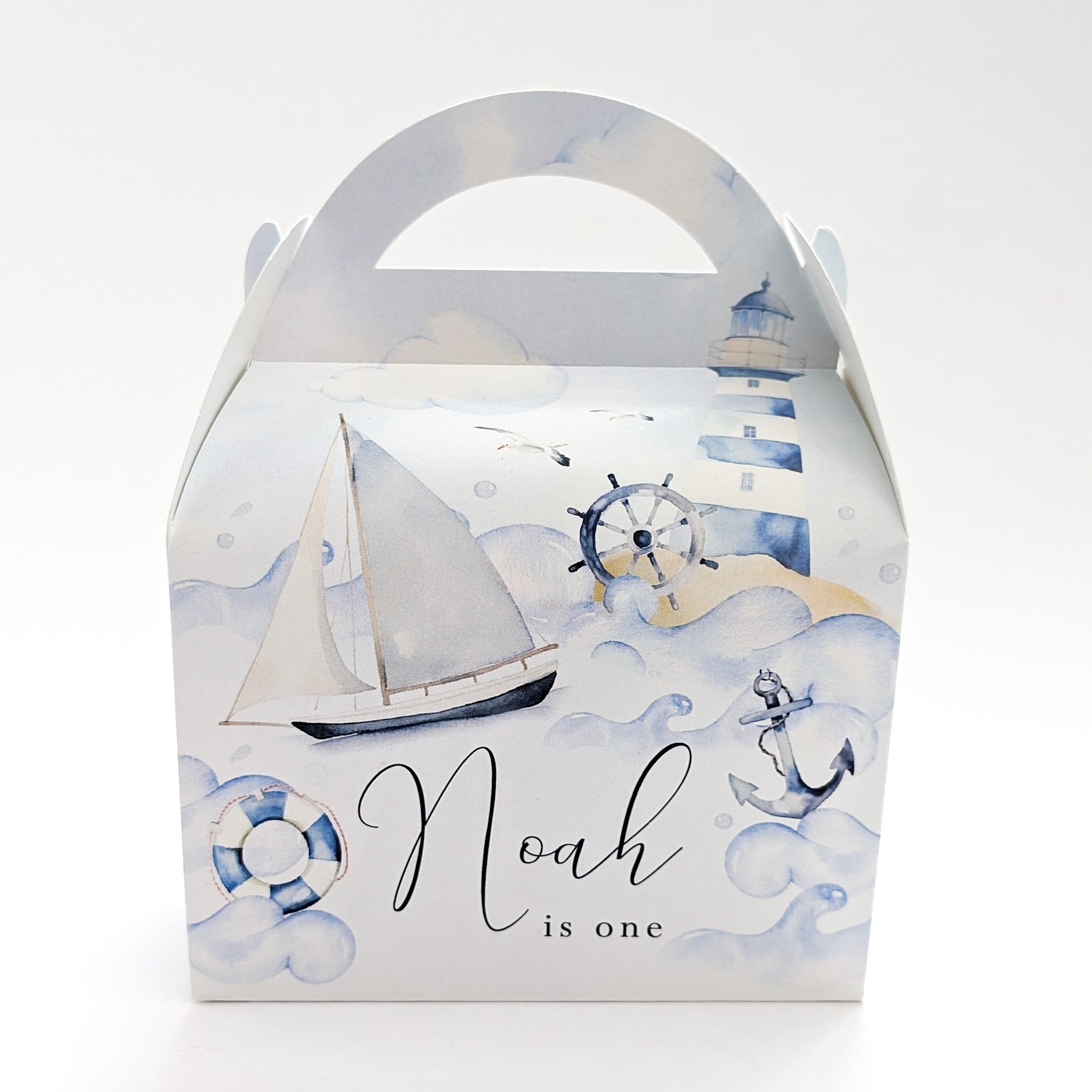 SAIL BOAT Sailing boats Personalised Children’s Party Box Gift Bag Favour
