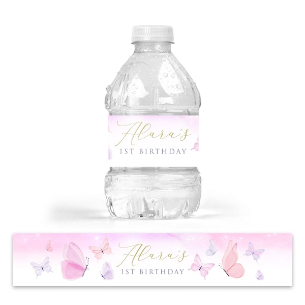 DRINK LABEL STICKERS Personalised Butterfly  labels
