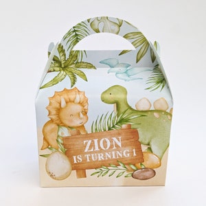 DINOSAURS Personalised Children’s Party Box Gift Bag Favour