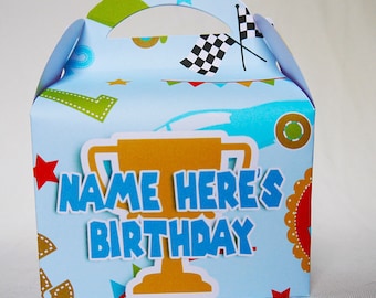 Cars Racing Driver Personalised Children’s Party Boxes Gift Bag Favour